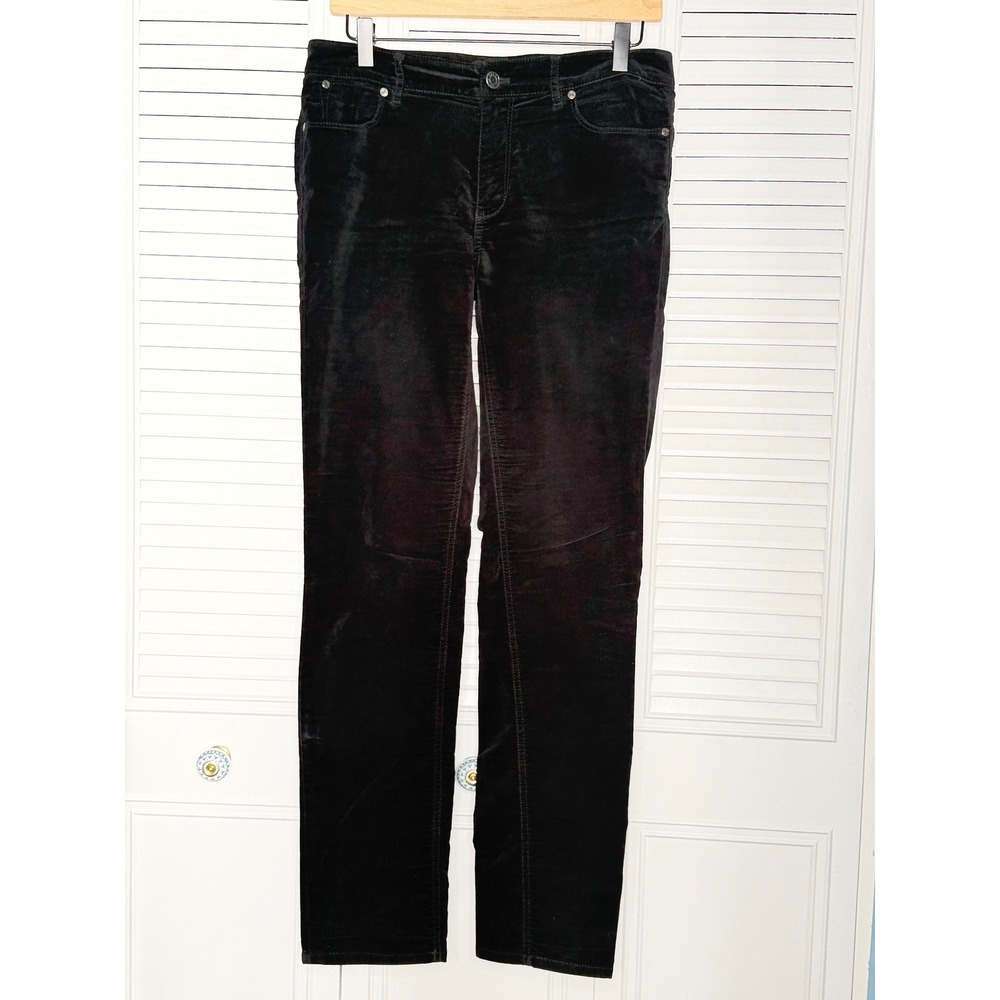 Talbots Flawless Five-Pocket Black Velveteen Straight Leg Pants Size 6